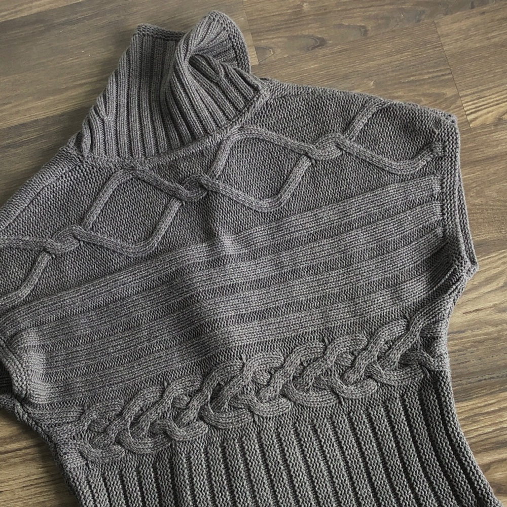 Tommy Hilfiger Shawl Collar Short Sleeve Sweater Grey Cotton Buckle Snap Front - Picture 8 of 15